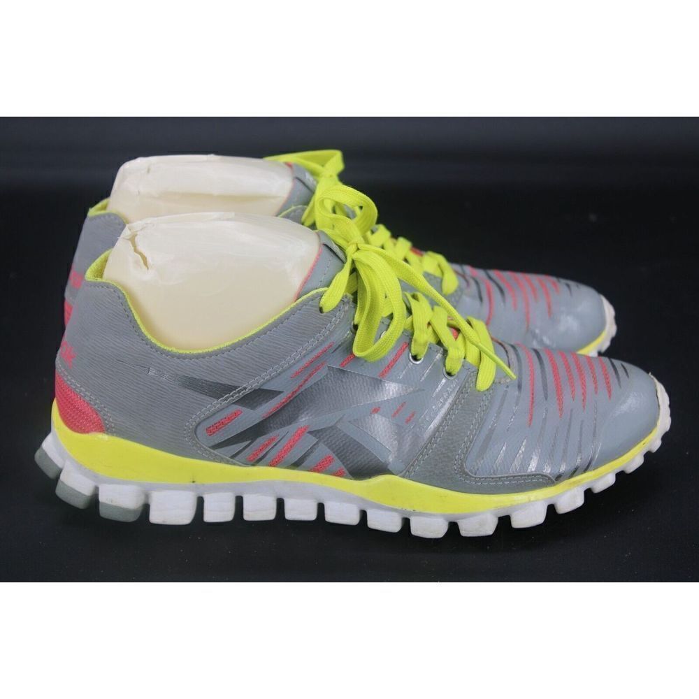 Reebok Realflex 3D FuseFrame Running Shoe Sneaker Womens Sz 8.5 Pink Gray yellow